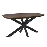 Esstisch dänisch oval Madison Braun Gestell Schwarz Mangoholz in 4 Größen