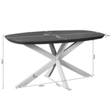 Esstisch dänisch oval Madison Braun Gestell Schwarz Mangoholz in 4 Größen