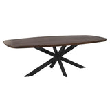 Esstisch dänisch oval Madison Braun Gestell Schwarz Mangoholz in 4 Größen