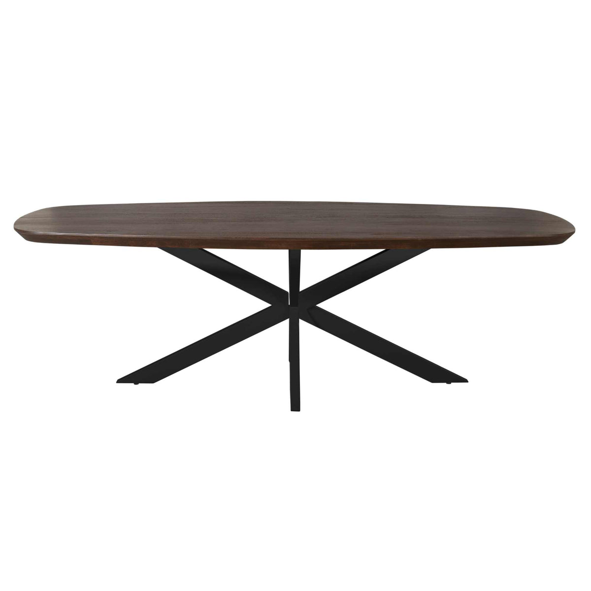 Esstisch dänisch oval Madison Braun Gestell Schwarz Mangoholz in 4 Größen