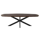 Esstisch dänisch oval Madison Braun Gestell Schwarz Mangoholz in 4 Größen