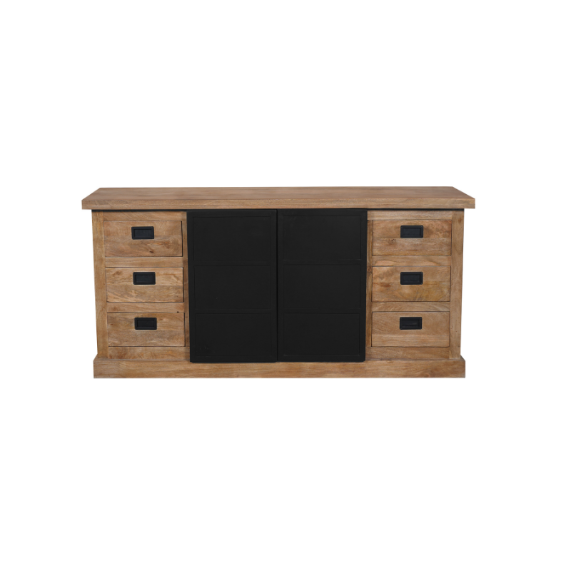 Sideboard Bombay Mangoholz natur massiv Industrial Style 200 cm