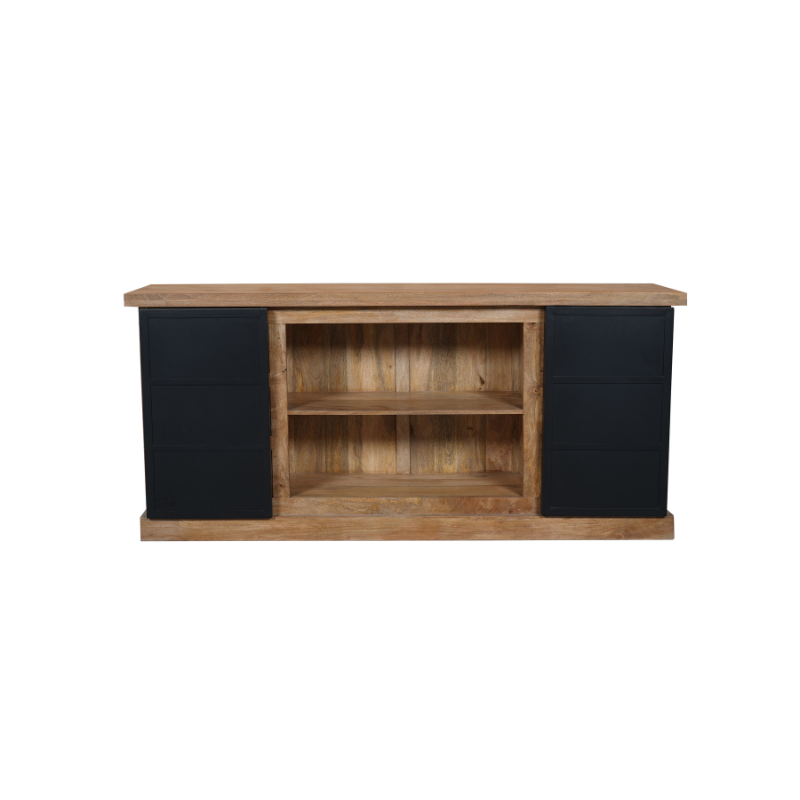 Sideboard Bombay Mangoholz natur massiv Industrial Style 200 cm