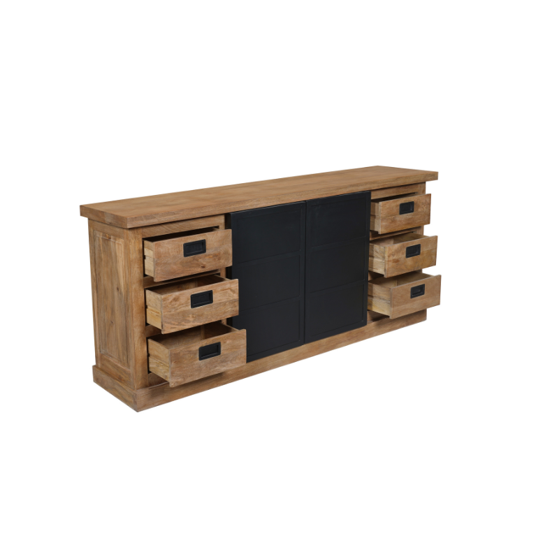 Sideboard Bombay Mangoholz natur massiv Industrial Style 200 cm