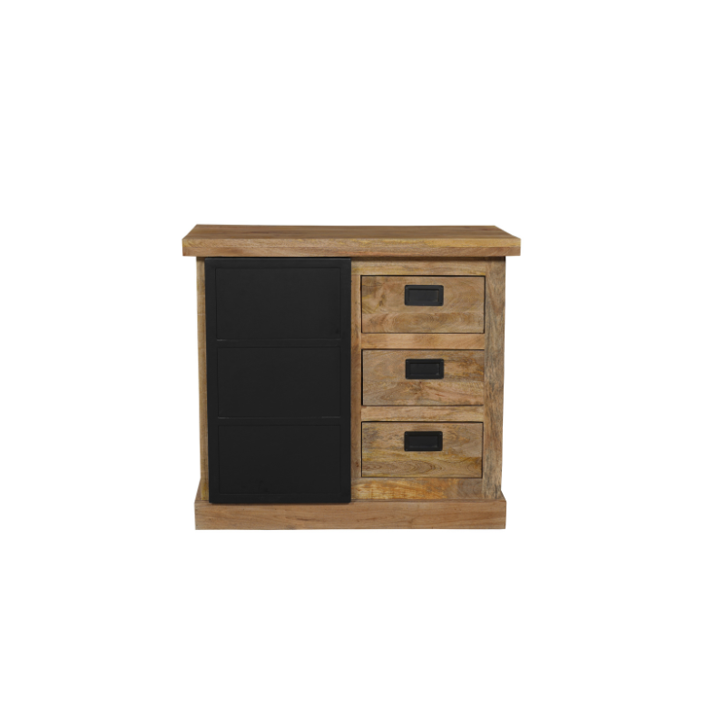 Schrank Bombay Mangoholz natur massiv Industrial Style 100 cm