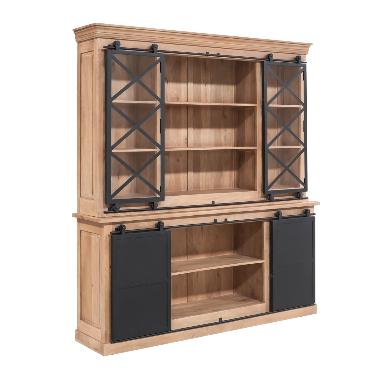 Vitrine Fresno Natur Mangoholz in 3 Größen