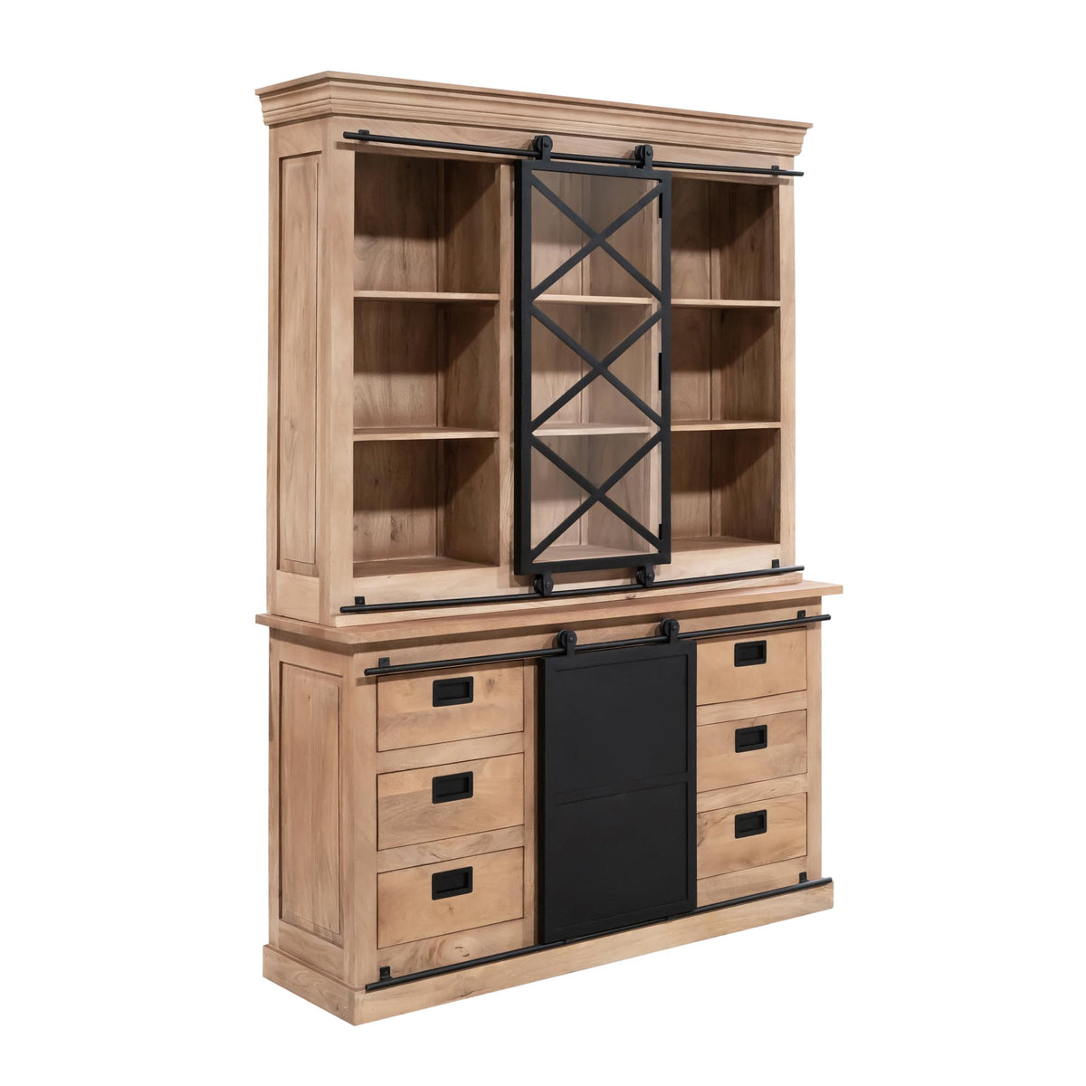 Vitrine Fresno Natur Mangoholz in 3 Größen