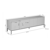 TV-Lowboard Madison Mangoholz massiv, in 3 Farben, 165 bis 210 cm