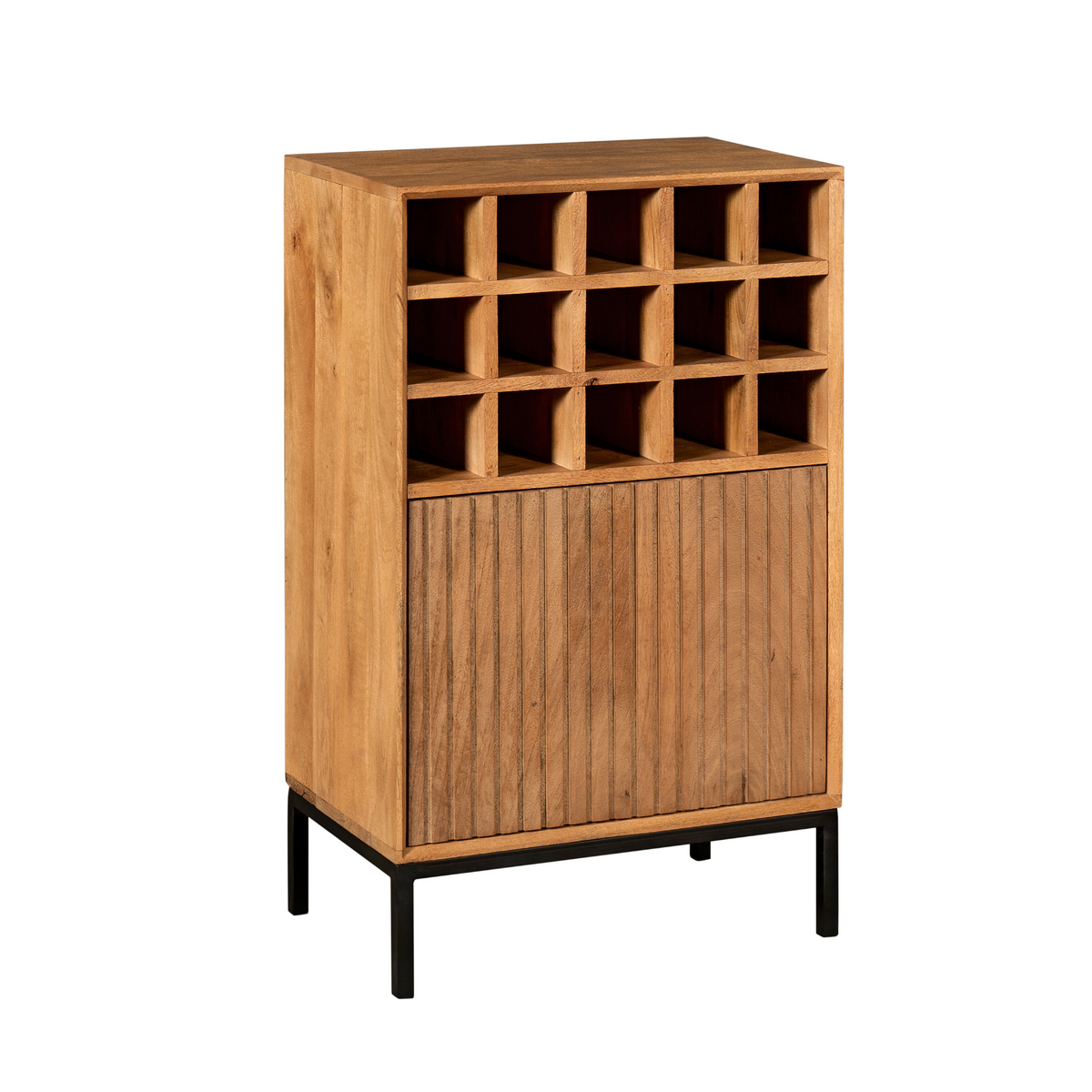Weinschrank Madison Natur Mangoholz 55 cm