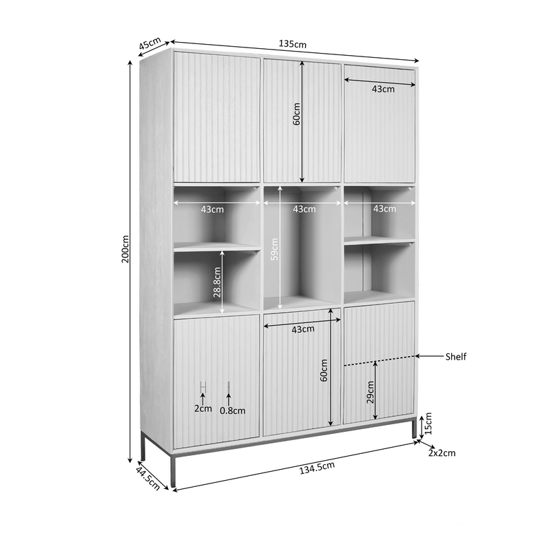 Regal Madison XL Natur Mangoholz 135 cm