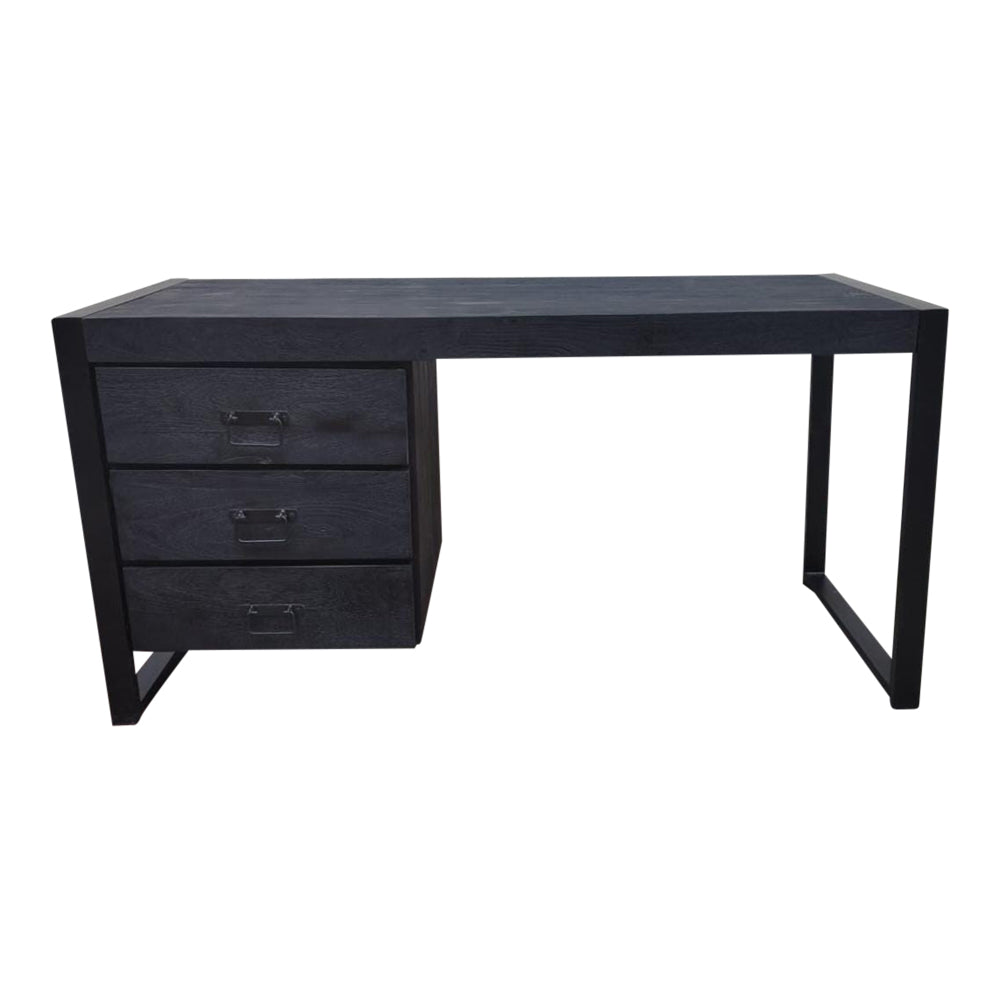 Schreibtisch Boaz Schwarz Mangoholz 145 cm