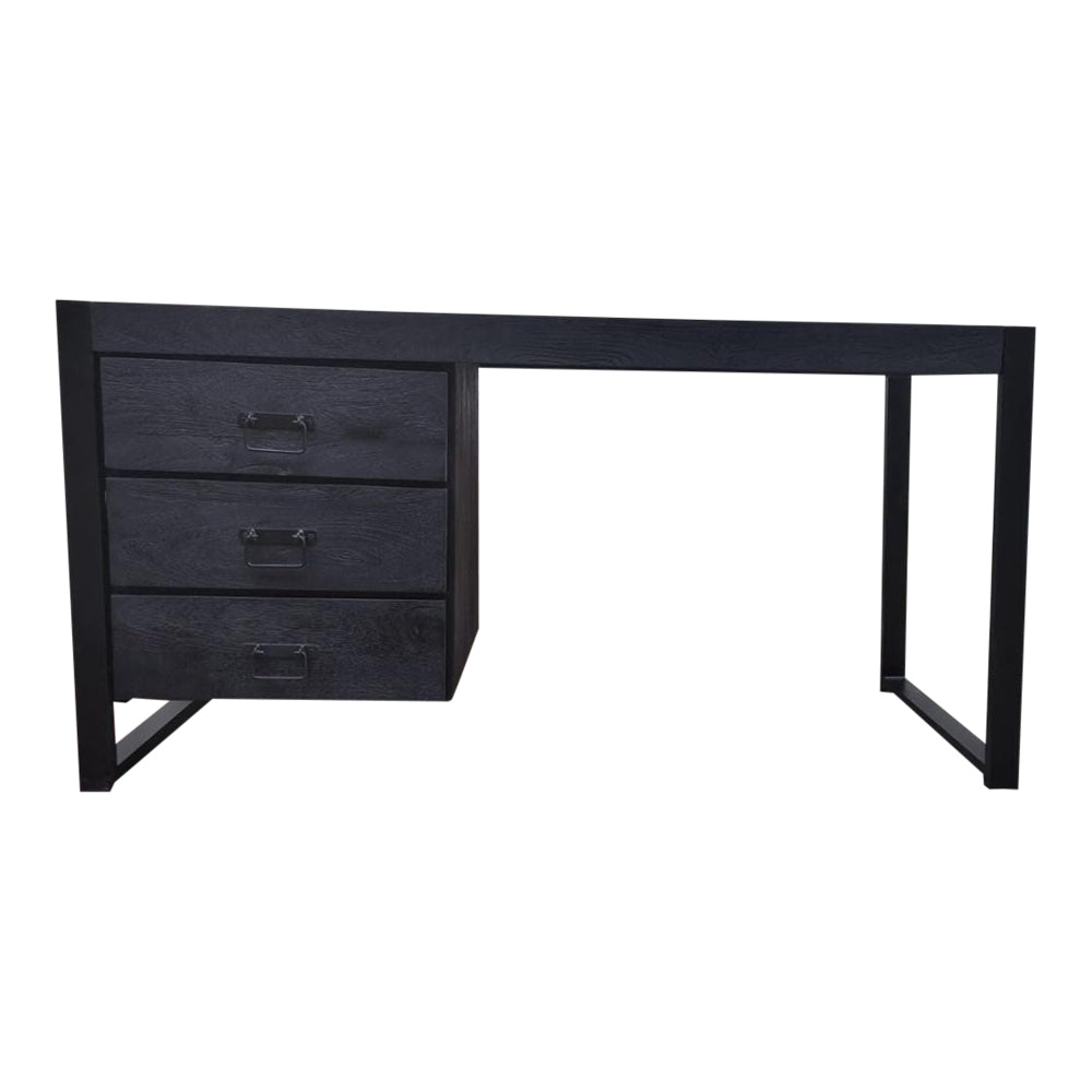 Schreibtisch Boaz Schwarz Mangoholz 145 cm