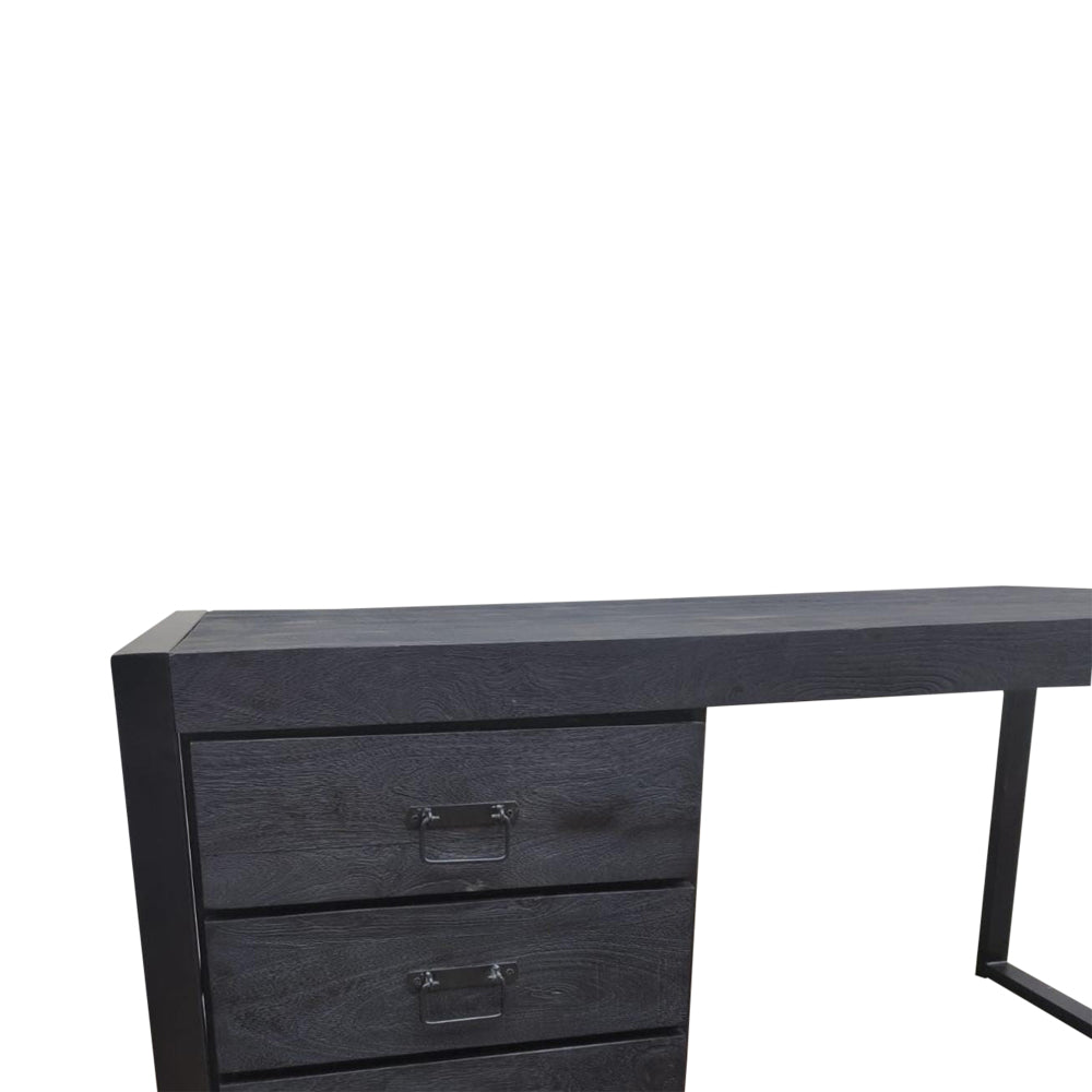 Schreibtisch Boaz Schwarz Mangoholz 145 cm