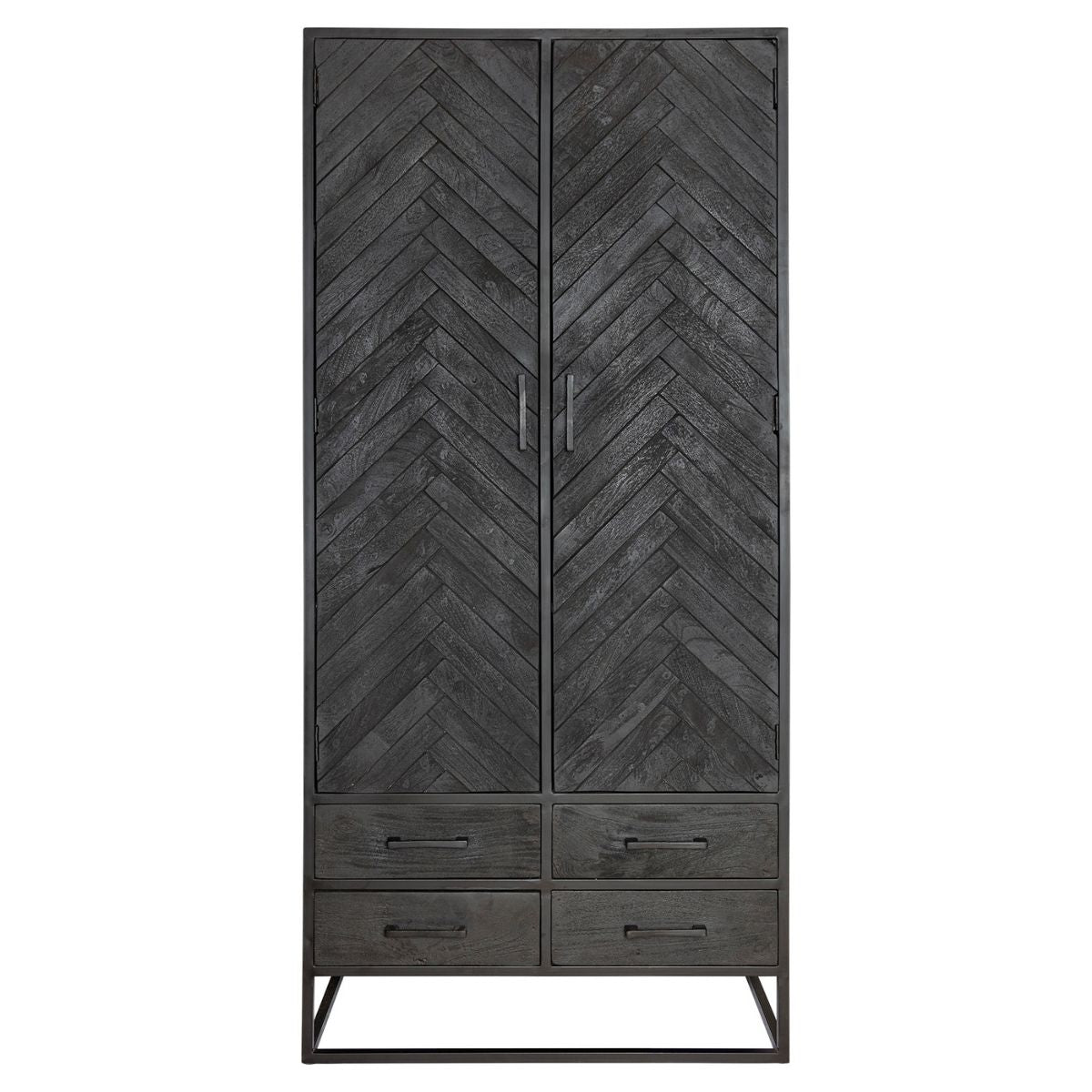 Kabinettschrank New York Schwarz Mangoholz in 2 Größen