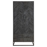 Kabinettschrank New York Schwarz Mangoholz in 2 Größen