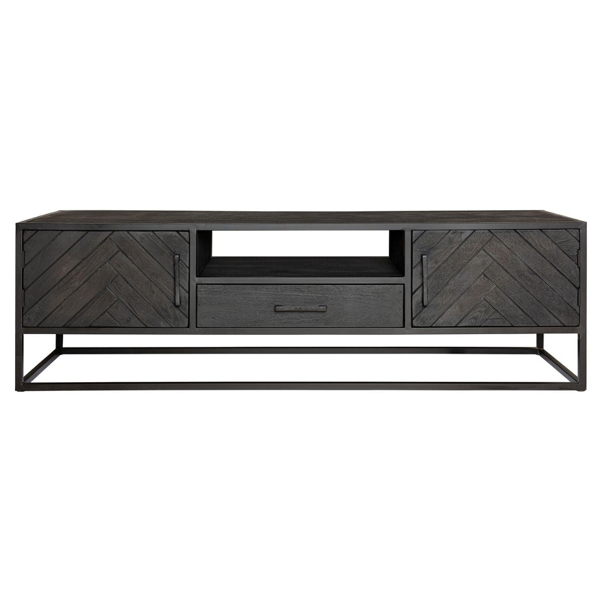 TV-Lowboard New York Schwarz Mangoholz in 3 Größen