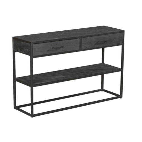 Konsolentisch New York Schwarz Mangoholz 120 cm