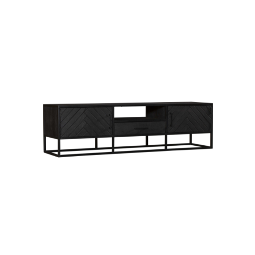 TV-Lowboard New York Schwarz Mangoholz in 3 Größen