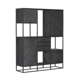 Regal New York XXL Schwarz Mangoholz 200 cm