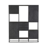 Regal New York XXL Schwarz Mangoholz 200 cm