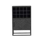 Weinschrank New York Schwarz Mangoholz 55 cm
