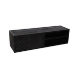 TV-Lowboard New York Mangoholz massiv, Schwarz, 120 bis 280 cm