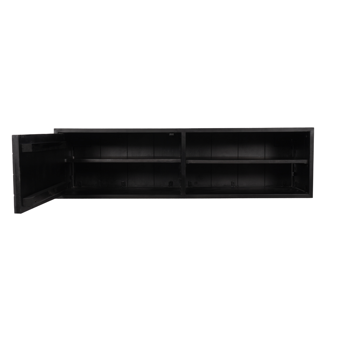 TV-Lowboard New York Mangoholz massiv, Schwarz, 120 bis 280 cm