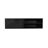 TV-Lowboard New York Mangoholz massiv, Schwarz, 120 bis 280 cm
