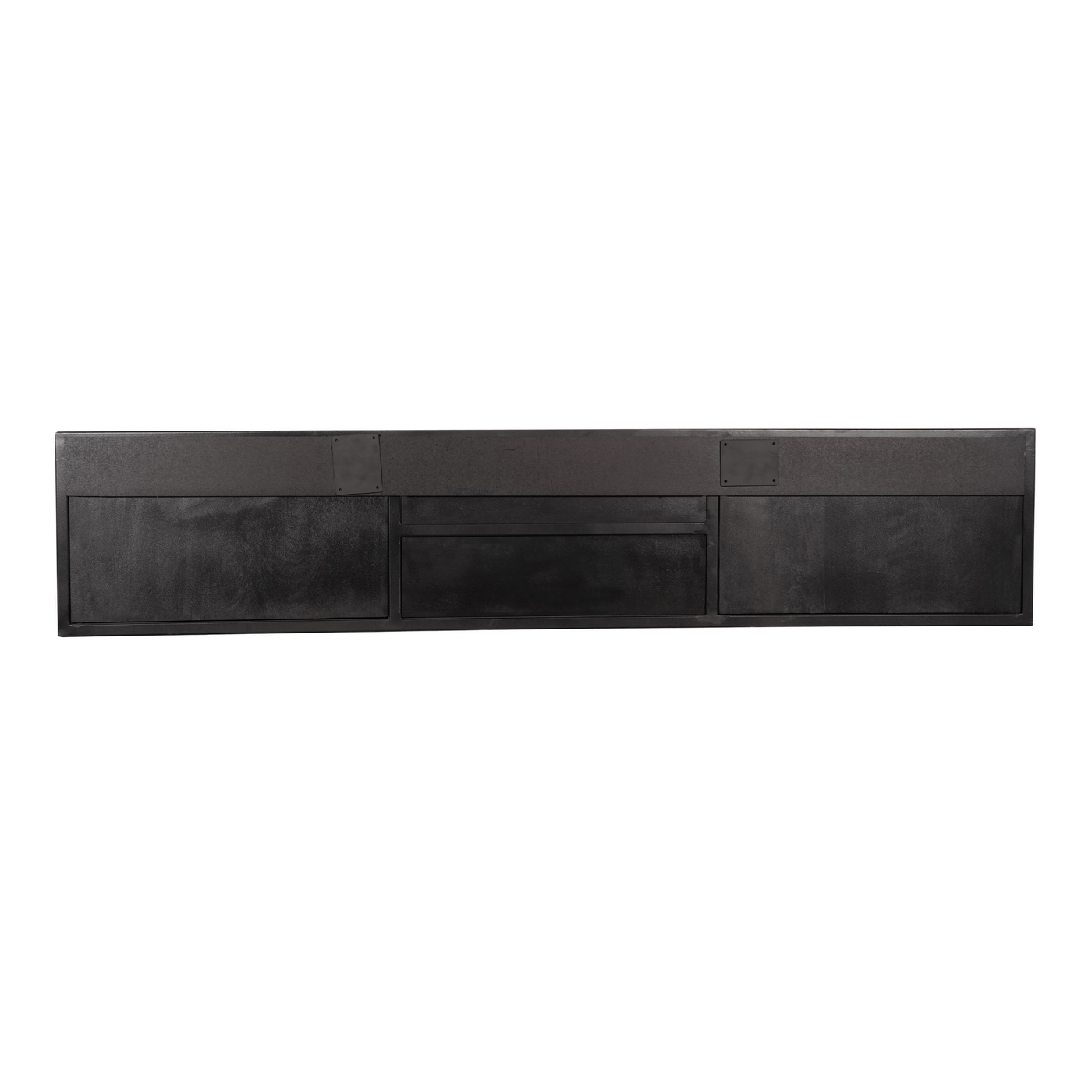 TV-Lowboard New York Mangoholz massiv, Schwarz, 120 bis 280 cm