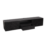 TV-Lowboard New York Mangoholz massiv, Schwarz, 120 bis 280 cm