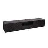 TV-Lowboard New York Mangoholz massiv, Schwarz, 120 bis 280 cm