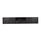 TV-Lowboard New York Mangoholz massiv, Schwarz, 120 bis 280 cm