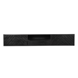 TV-Lowboard New York Mangoholz massiv, Schwarz, 120 bis 280 cm