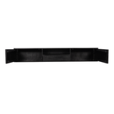 TV-Lowboard New York Mangoholz massiv, Schwarz, 120 bis 280 cm