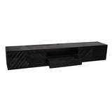TV-Lowboard New York Mangoholz massiv, Schwarz, 120 bis 280 cm