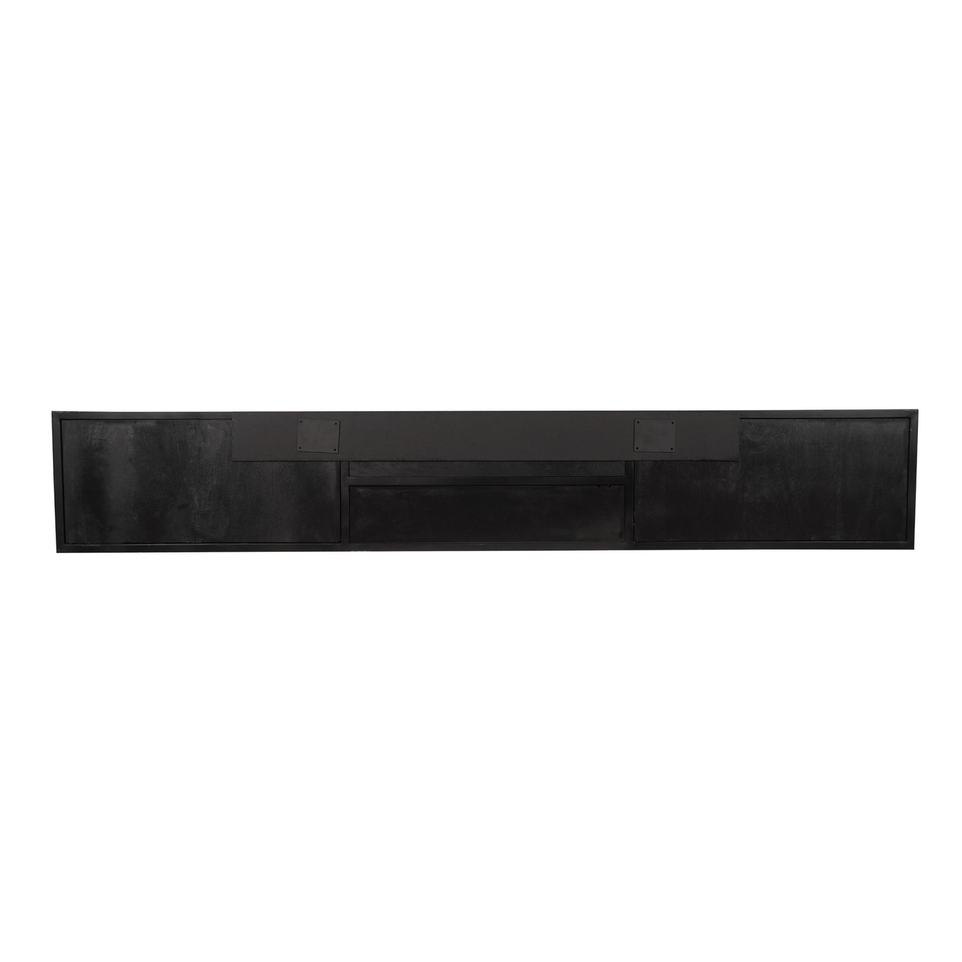 TV-Lowboard New York Mangoholz massiv, Schwarz, 120 bis 280 cm