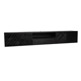 TV-Lowboard New York Mangoholz massiv, Schwarz, 120 bis 280 cm