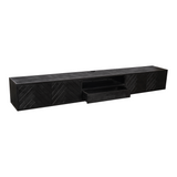 TV-Lowboard New York Mangoholz massiv, Schwarz, 120 bis 280 cm