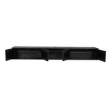TV-Lowboard New York Mangoholz massiv, Schwarz, 120 bis 280 cm