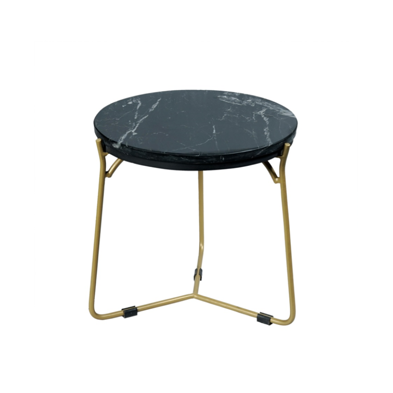 Couchtisch-Set Caly Schwarz Marmor 45 cm