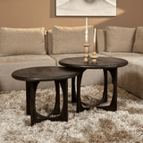 Couchtisch rund Milou Schwarz Mangoholz 70 cm