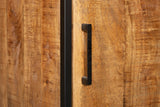 Bücherregal Oakland mit Tür Schwarz Mangoholz 50 cm