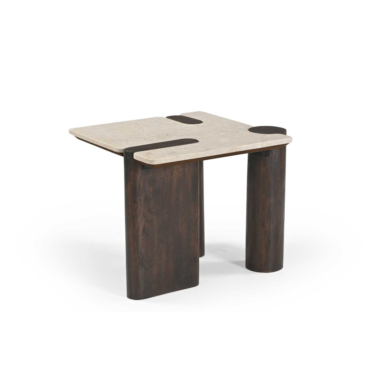 Beistelltisch Maeve Braun Marmor 57 cm