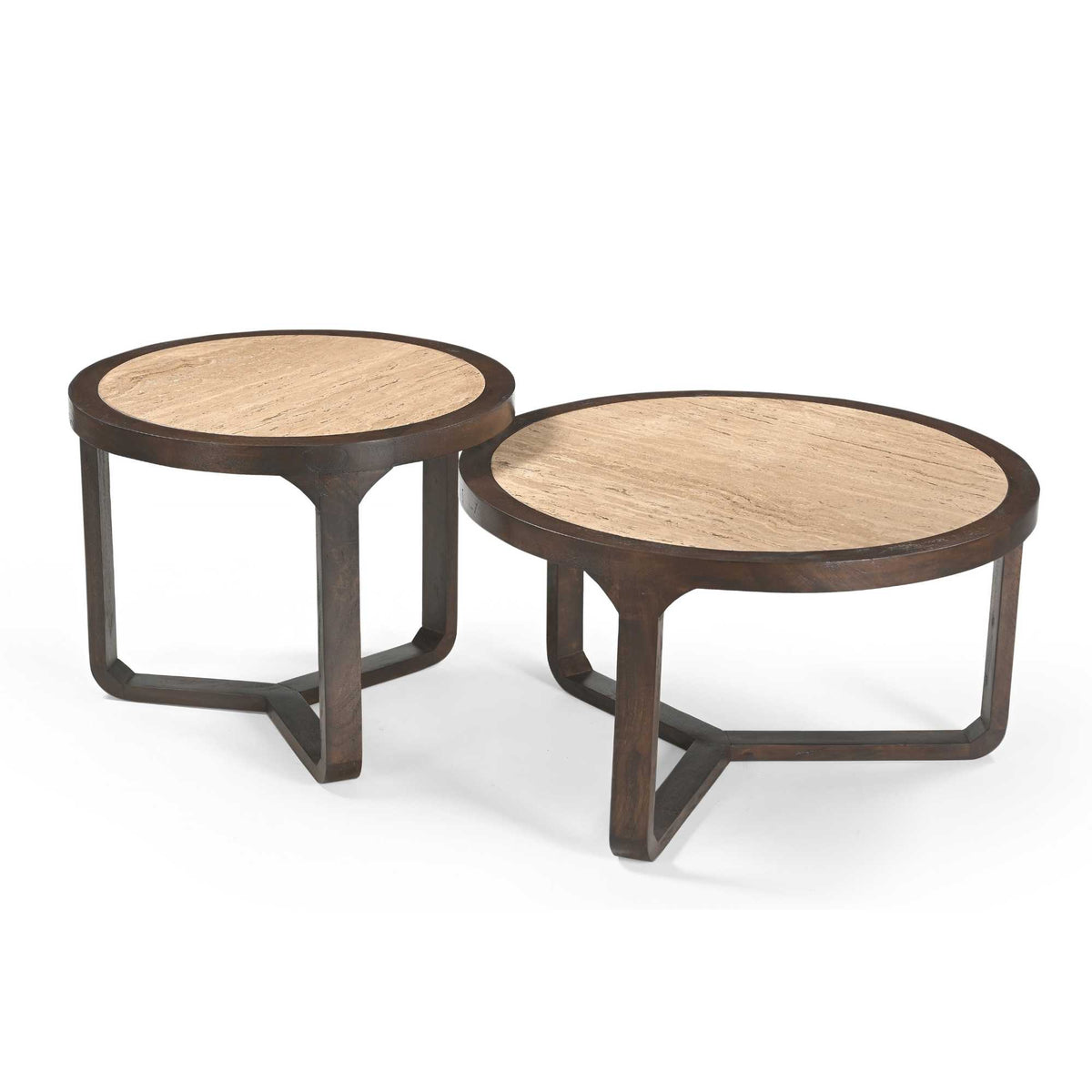 Beistelltisch Morris Braun Travertin 60 cm