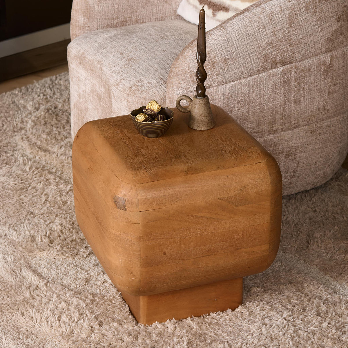 Beistelltisch Fedde Natur Mangoholz 45 cm