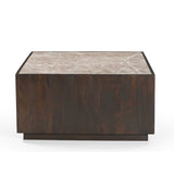 Couchtisch Moos Braun Marmor 80 cm