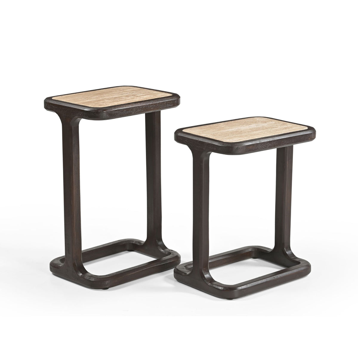 Beistelltisch Arvid Braun Travertin 49 cm