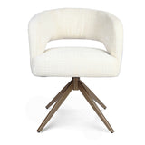 Drehstuhl Demi mit Armlehne Off-White Gestell Bronze