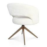 Drehstuhl Demi mit Armlehne Off-White Gestell Bronze