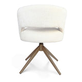 Drehstuhl Demi mit Armlehne Off-White Gestell Bronze